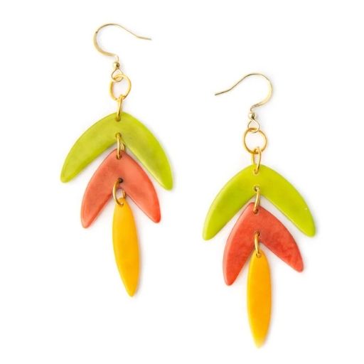 Caribbean Emerald Leaf Earrings