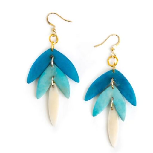 Caribbean Emerald Leaf Earrings